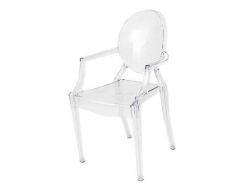 Ghost Clear Chair w/Arm – Party Depot