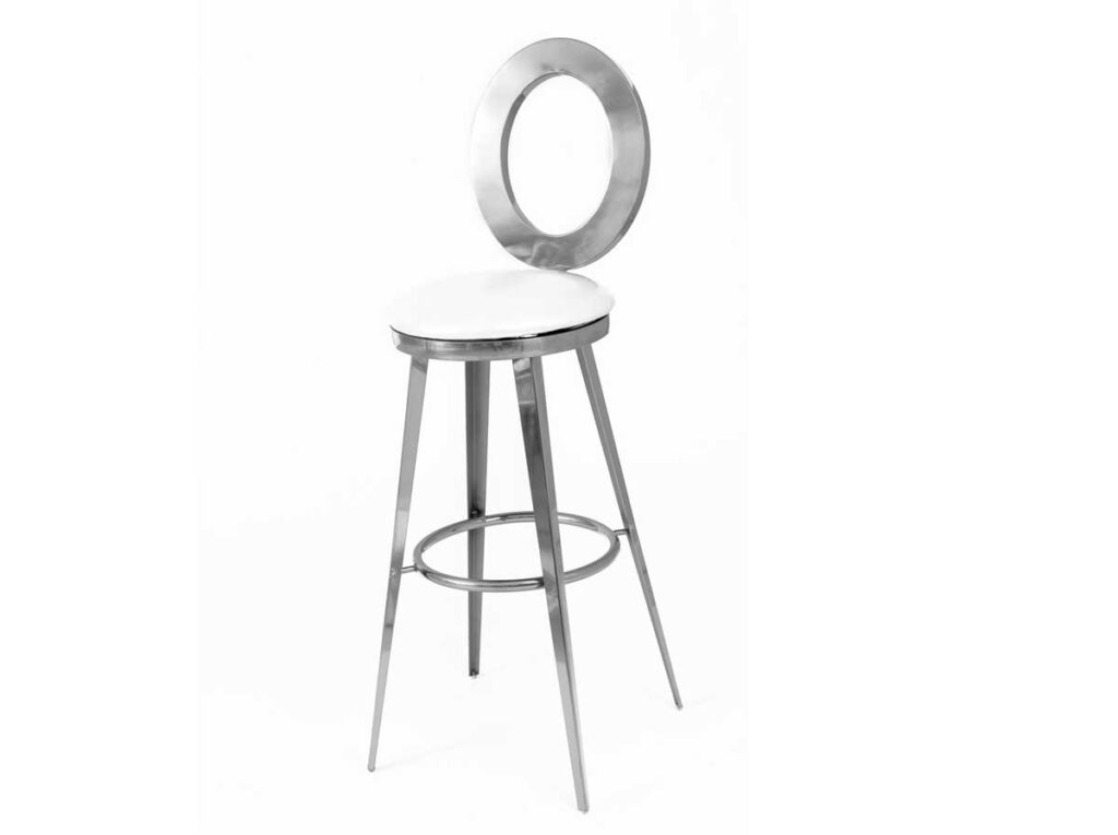 Stools Silver Rent “O” Silver Bar Stool – Party Depot